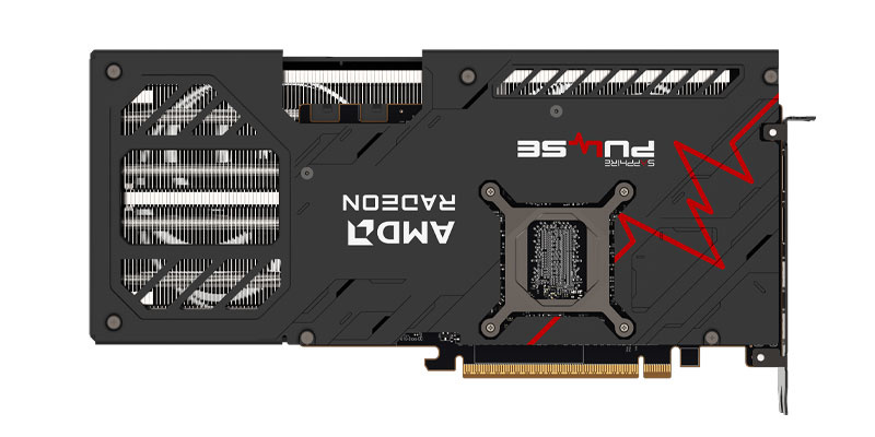 Sapphire PULSE RX 9070 GAMING 16G; zadná strana