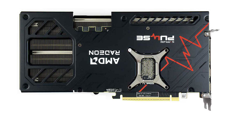 Sapphire PULSE RX 9070 GRE GAMING OC 12G; zadná strana