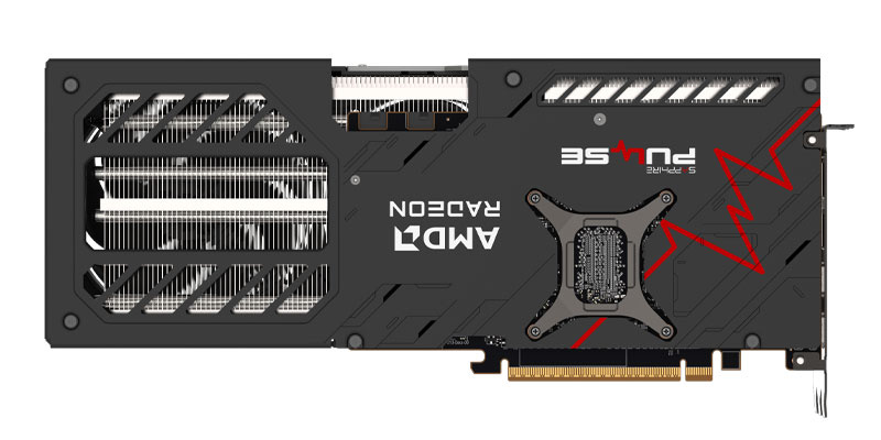 Sapphire PULSE RX 9070 XT GAMING 16G; zadná strana 