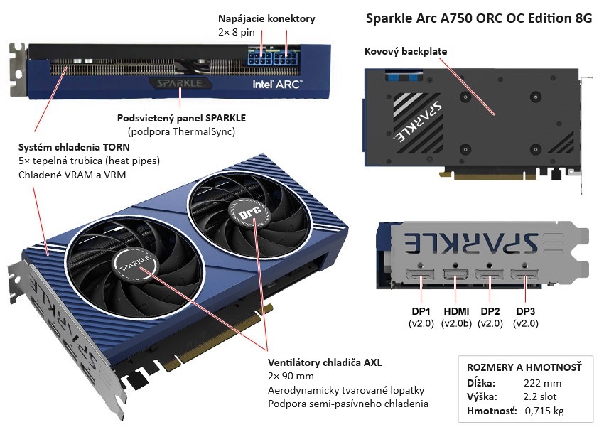 Sparkle Arc A750 ORC OC Edition 8G popis