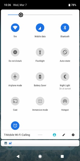 Android Pie, notifikačná lišta