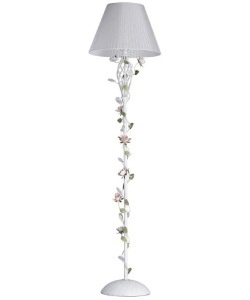 Lampa stojaca biela – kov a textil