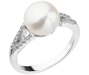 Dámske prstene strieborné s perlou a zirkónmi