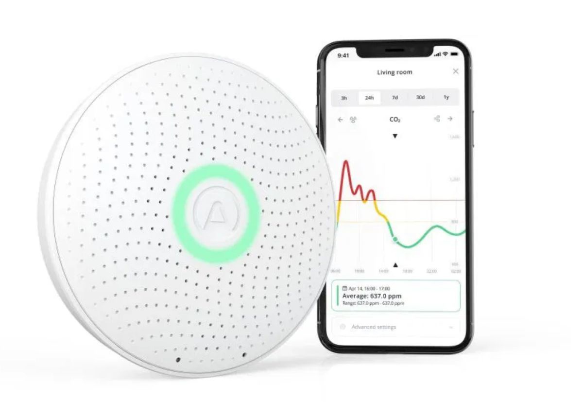 Airthings Wave Plus s mobilnou aplikáciou