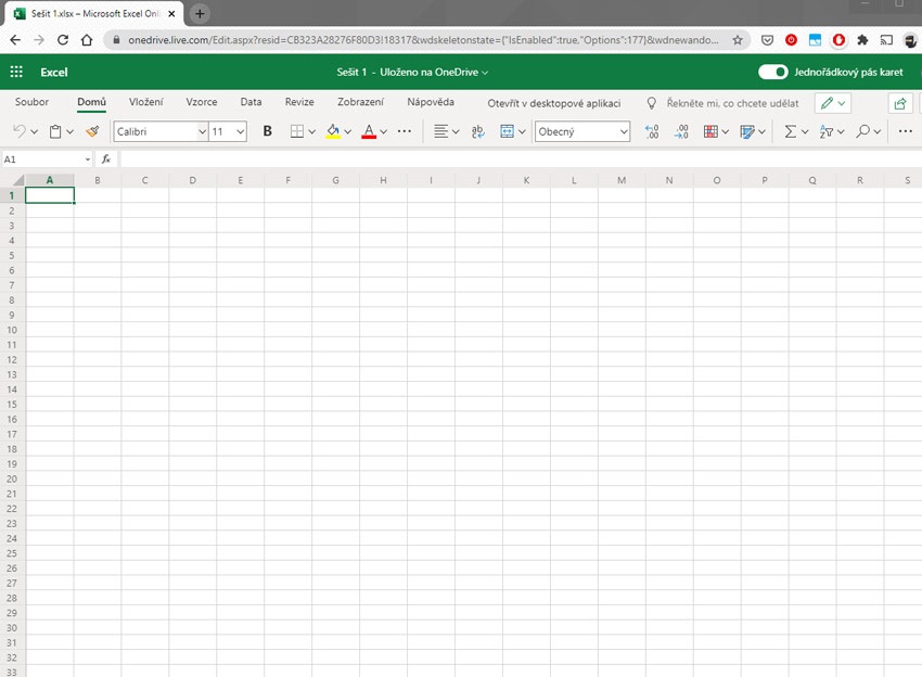 Excel; v prehliadači