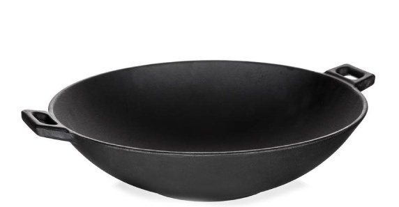 Liatinová wok panvica