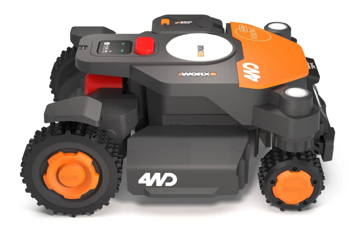 WORX Landroid Vision Cloud 4WD – pohon všetkých kolies, zvládne svah až 84 % a poradí si aj v náročnom teréne