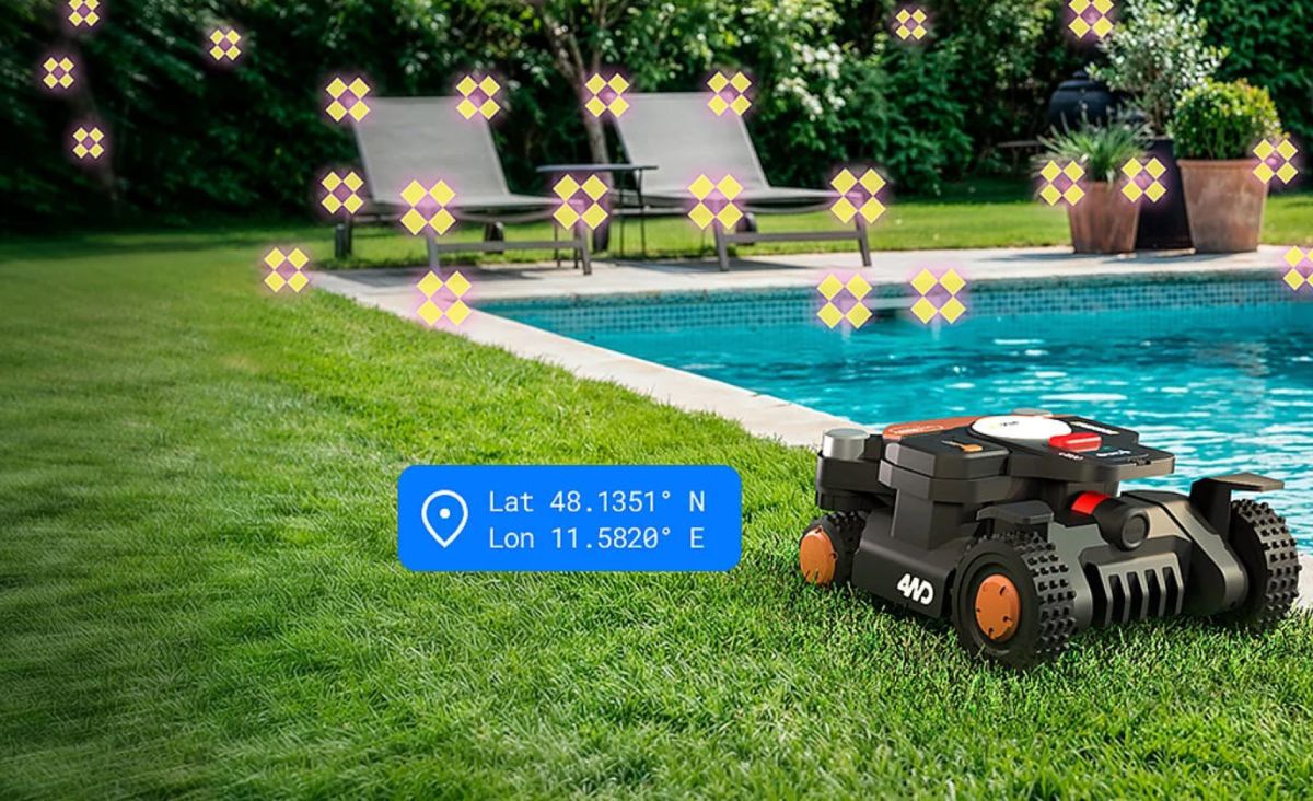 WORX Landroid Vision Cloud 4WD – pohon všetkých kolies, zvládne svah až 84 % a poradí si aj v náročnom teréne