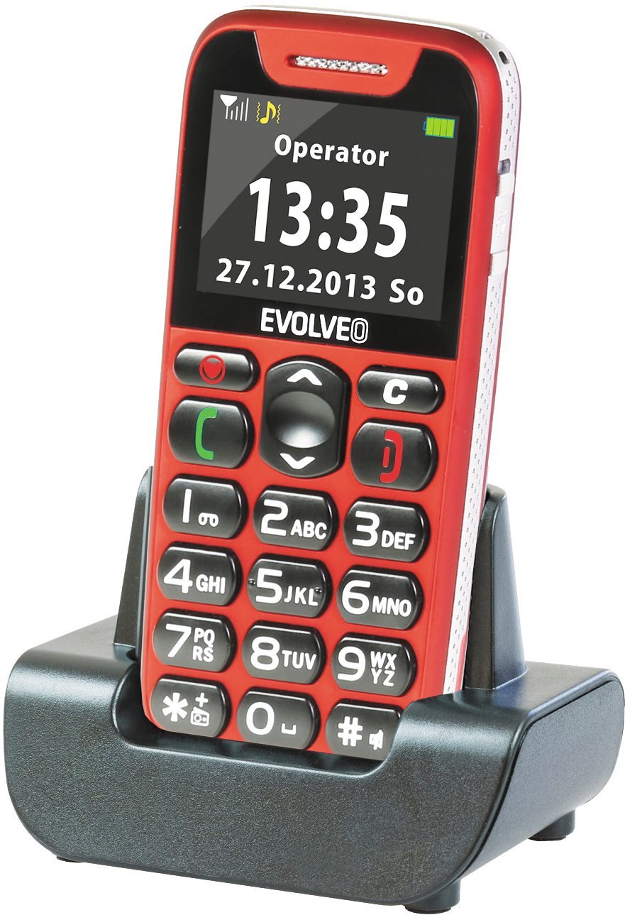 Jednoduché dobíjanie telefónu Mobilný telefón EVOLVEO EasyPhone v čiernom vyhotovení - Jednoduché dobíjanie telefónu