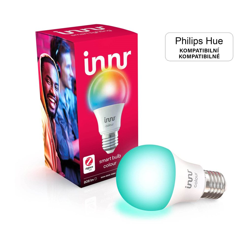 Inteligentná LED žiarovka Innr E27 Colour s priemerom 60 mm