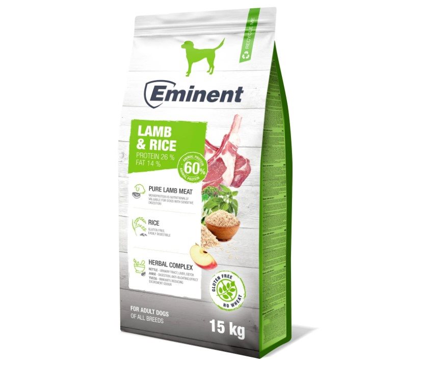 Granule pre psov Eminent Lamb & Rice 15 kg