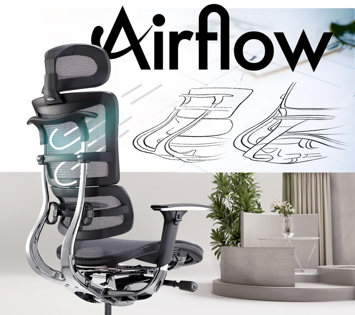 Kancelárska ergonomická stolička Mosh Airflow 801