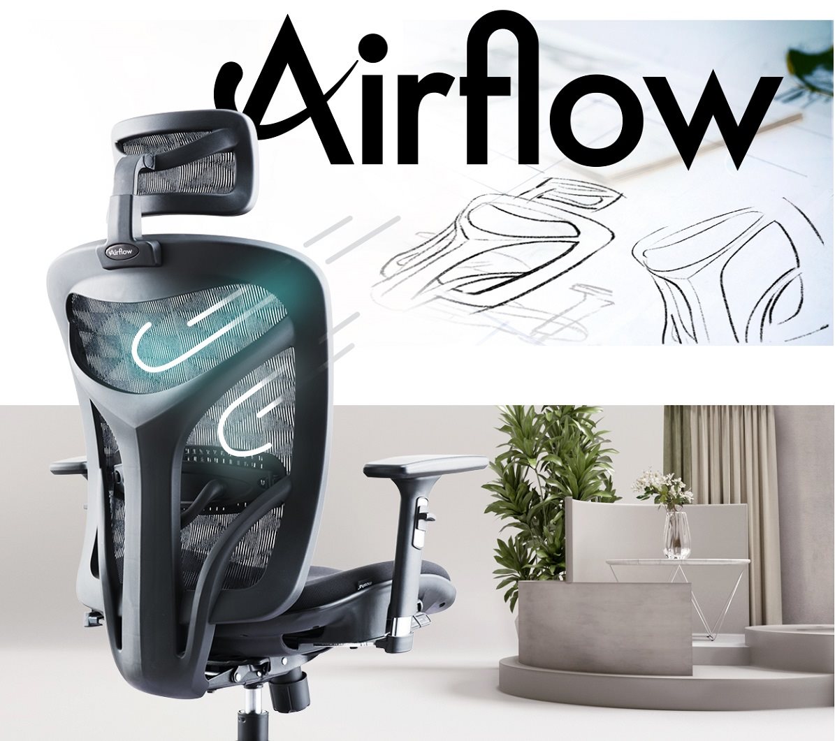 Kancelárska ergonomická stolička Mosh Airflow 601