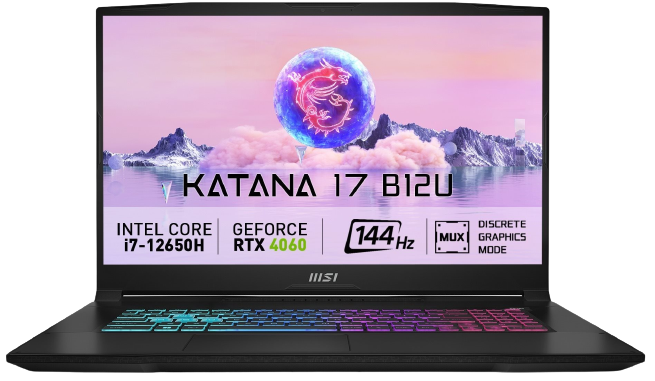 Notebook MSI Katana 17 B12V Laptop MSI Katana 17 B12V