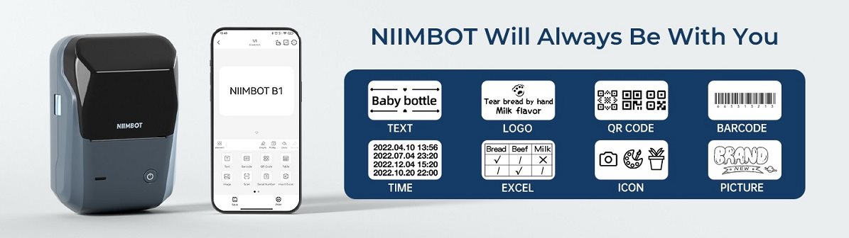 Tlačiareň štítkov Niimbot B1 Smart lake blue
