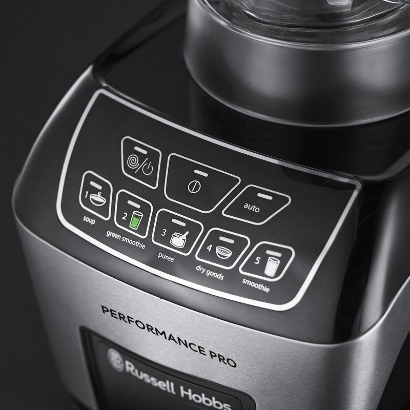 Russell Hobbs Professional Jug Blender Ovládání je díky digitálnímu panelu s 8 tlačítky intuitivní a maximálně jednoduché