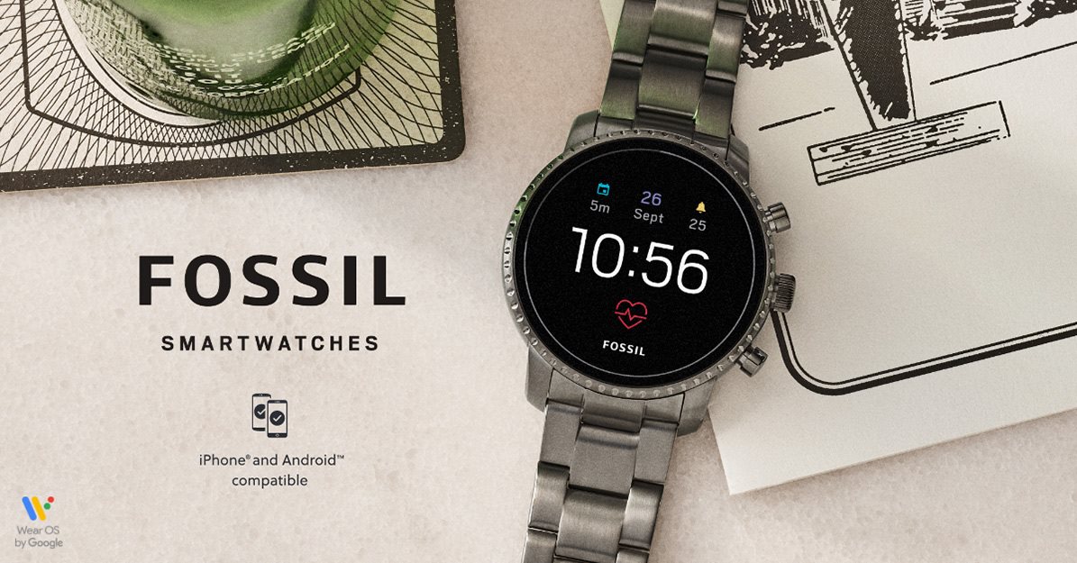 fossil explorist hr black silicone