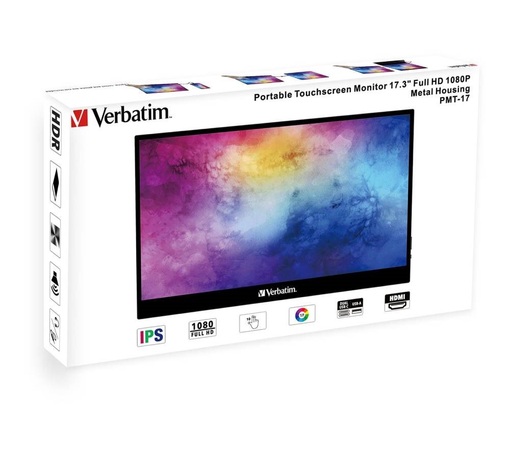 Prenosný dotykový monitor Verbatim PMT-17 s Full HD rozlíšením
