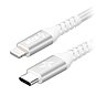 Dátový kábel AlzaPower AluCore USB-C to Lightning MFi 1 m strieborný - Datový kabel