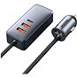 Baseus rýchlonabíjačka do auta s predlžovacím káblom 3× USB-A, 1× Type-C 120 W sivá - Nabíjačka do auta