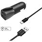 FIXED Smart Rapid Charge 15 W s 2× USB výstupom a USB/USB-C káblom 1 m čierna - Nabíjačka do auta