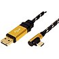 Roline GOLD USB 2.0 kábel, obojstranný USB A(M) – USB C(M) lomený (90°), 0,8 m - Dátový kábel