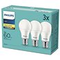 Philips LED 9 – 60W, E27 2700 K, 3 ks - LED žiarovka