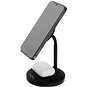 FIXED MagStand 2 v 1 s podporou prichytenia MagSafe 15 W + 5 W čierny - Nabíjací stojan