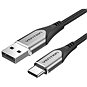 Vention Type-C (USB-C) <-> USB 2.0 Cable 3A Gray 3 m Aluminum Alloy Type - Dátový kábel