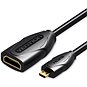 Vention Micro HDMI (M) to HDMI (F) Extension Cable/Adapter 1 M Black - Video kábel