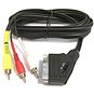 PremiumCord Kabel SCART – 3× CINCH M/M 1,5 m s prepínačom - Video kábel