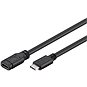 Dátový kábel PremiumCord Predlžovací kábel USB 3.1 konektor C/male – C/female, čierny, 1 m - Datový kabel