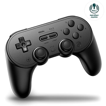 8BitDo Pro 2 Wireless Controller (Hall Effect Joystick) – Black Edition – Nintendo Switch