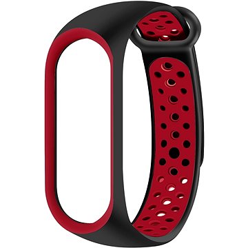 Eternico Sporty na Xiaomi Mi band 5/6/7 solid black and red