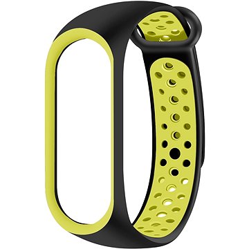 Eternico Sporty na Xiaomi Mi band 5/6/7 solid black and yellow