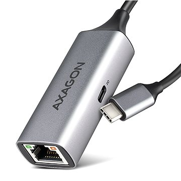 AXAGON ADE-TXPD, Gigabit Ethernet LAN network adaptér, USB-C 5 Gbps, PD 100 W