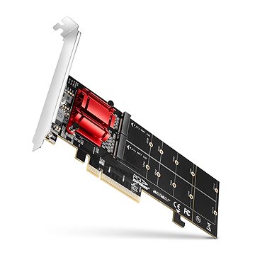 AXAGON PCEM2-ND, 2× internal M.2 NVMe slot, PCIe controller, RAID