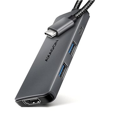 AXAGON HMC-5H8K 5-in-1 Hub, USB-C 5Gbps, 2x USB-A, HDMI 8k/30Hz, PD 100W, USB-C cable 15 cm