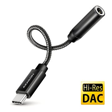 AXAGON ADA-HC, Hi-Res DAC audio adaptér, 384 kHz/32 bit stereo, USB-C to 3.5 mm jack