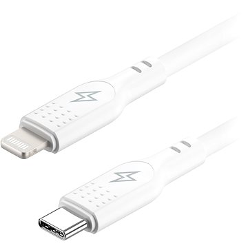 AlzaPower SilkCore USB-C to Lightning MFi, 1 m biely