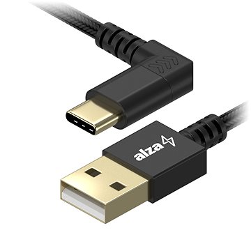 AlzaPower 90Core USB-C 1 m čierny - Dátový kábel