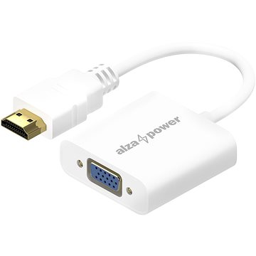 AlzaPower HDMI (M) to VGA (F) 0.18m biely