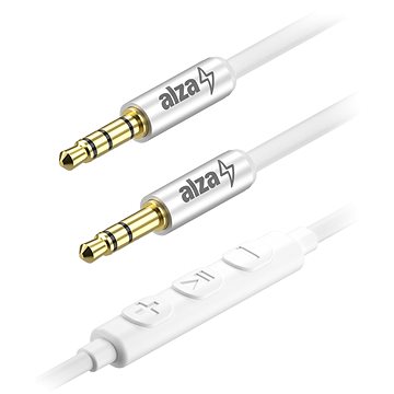 AlzaPower Alucore Audio 3,5 mm Jack 4P-TRRS (M) to 3,5 mm Jack (M) 1 m strieborný