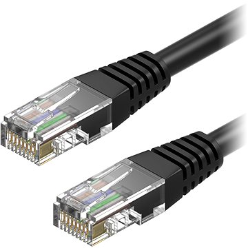 AlzaPower Patch CAT5E UTP 0,25 m čierny - Sieťový kábel