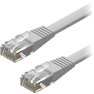 AlzaPower Patch CAT6 UTP Flat 2 m sivý - Sieťový kábel