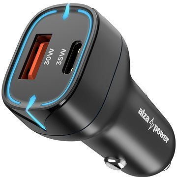 AlzaPower Car Charger P200 USB-A + USB-C Power Delivery 35 W čierna