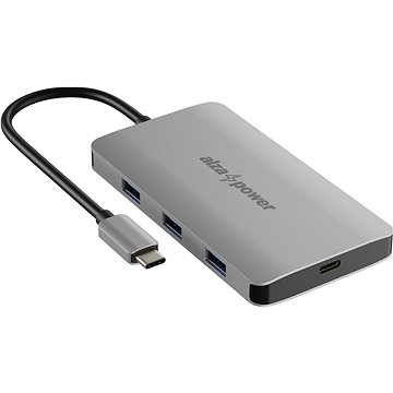 AlzaPower Metal USB-C Dock Station 8 v 1 Dual Screen C8 vesmírno sivá