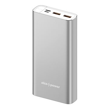 AlzaPower Metal 20 000 mAh Fast Charge + PD3.0 strieborná - Powerbank