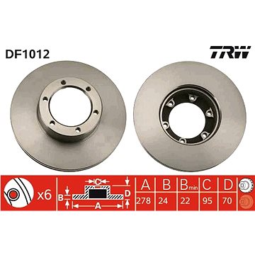 TRW Brzdový kotúč DF1012 sada 2 ks