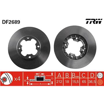 TRW Brzdový kotúč DF2689 sada 2 ks